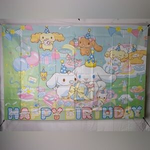 Cinnamoroll Happy Birthday Backdrop Banner 5x3Ft